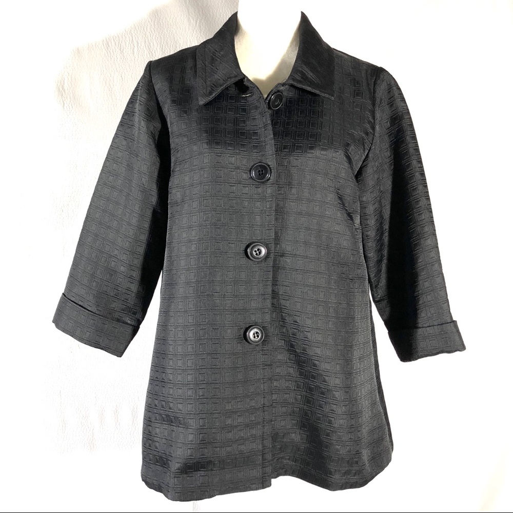 Simonton Says Black Oversized 3/4 Sleeve Jacket